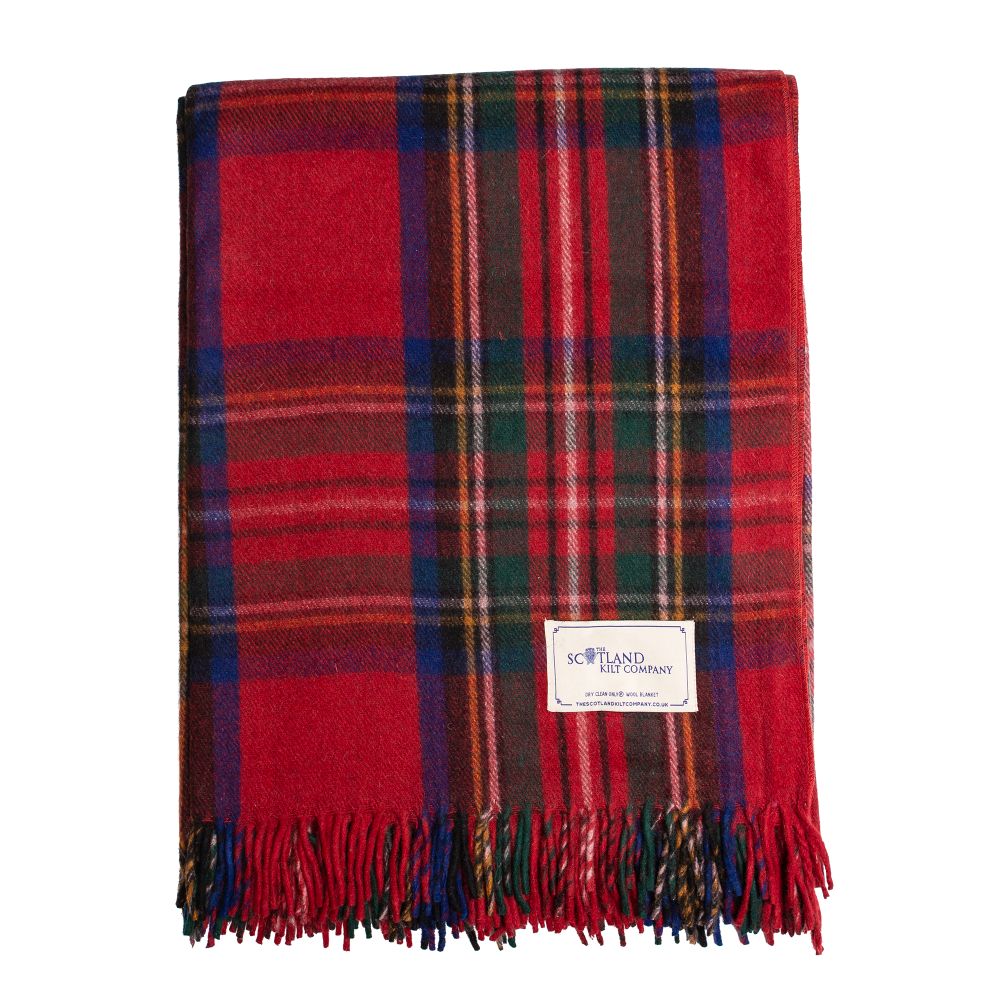 Wool Tartan King Size Rug 69&#39;&#39; x 98&#39;&#39; - Stewart Royal