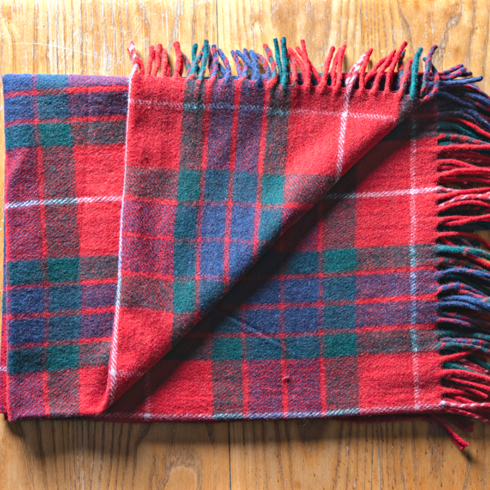 Wool Tartan Knee Rug - Fraser Red