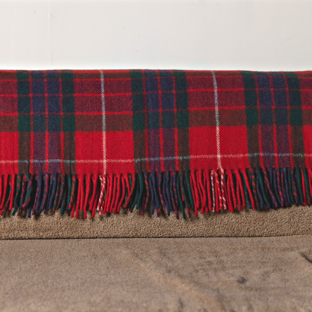 Wool Tartan Knee Rug - Fraser Red