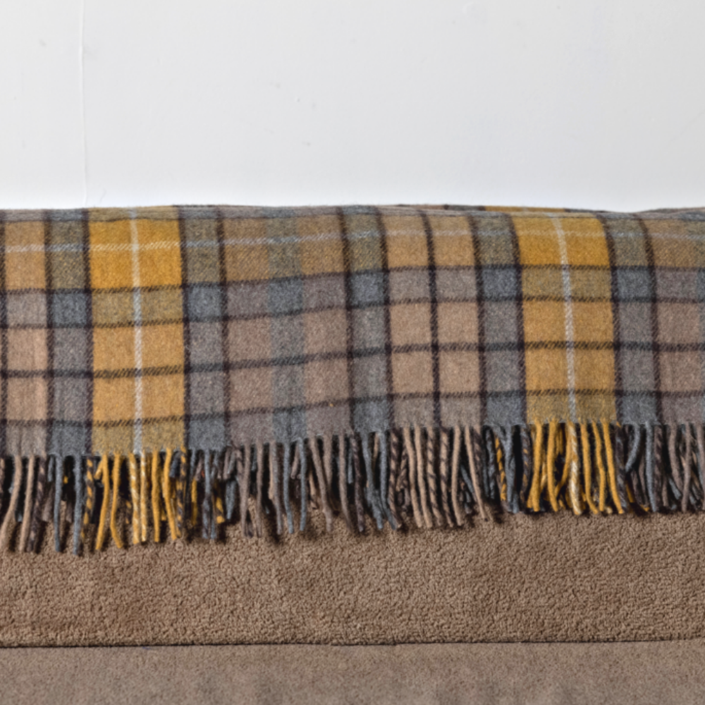 Wool Tartan Knee Rug - Natural Buchanan