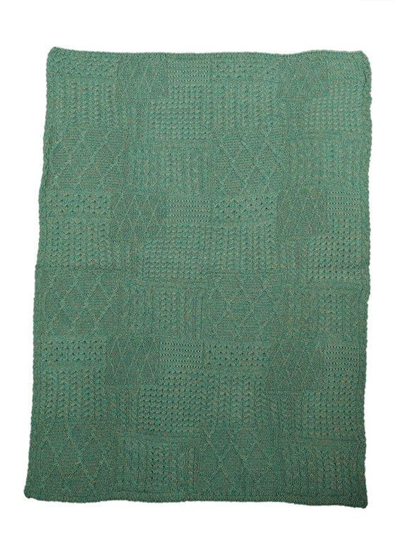 Merino Wool Patchwork Knit Blanket/Throw by Aran Mills - 3 Colours