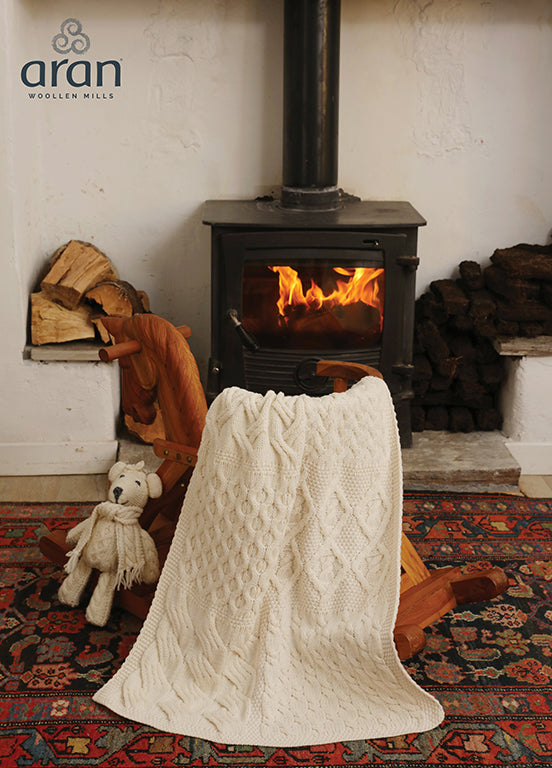 Supersoft Merino Wool Mixed Weave Blanket/Cover by Aran Mills - 5 Colours