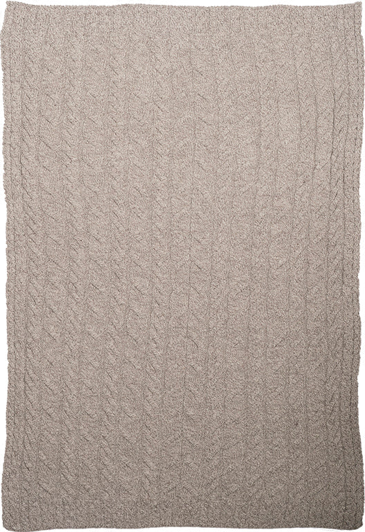 Supersoft Merino Wool Weave Design Blanket/Cover by Aran Mills - 9 Colours