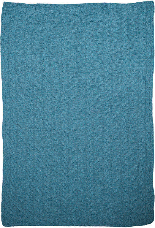 Supersoft Merino Wool Weave Design Blanket/Cover by Aran Mills - 9 Colours