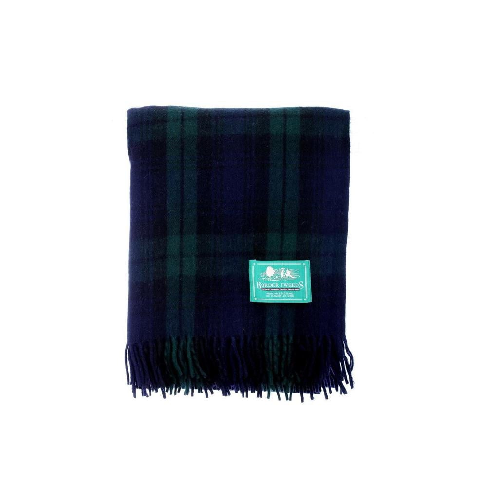 Wool Black Watch Tartan Rug Throw