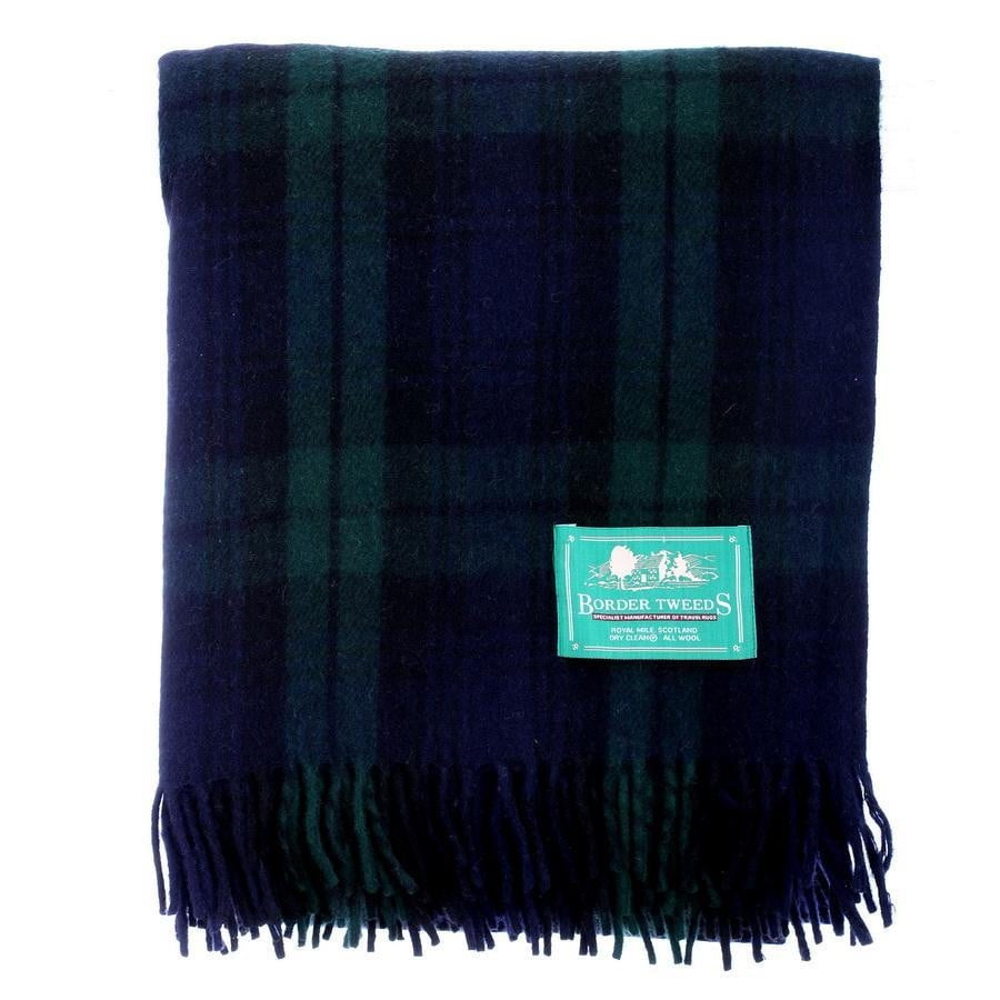 Wool Black Watch Tartan Rug Throw