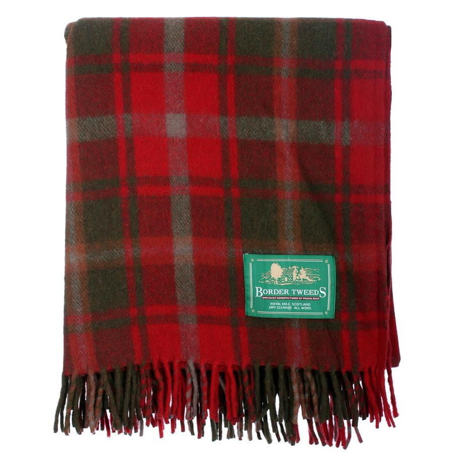 Wool Tartan Rug - Dark Maple