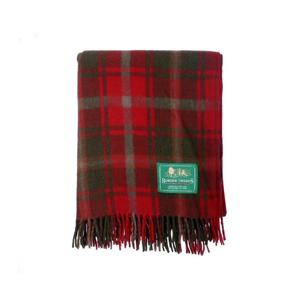 Wool Tartan Rug - Dark Maple