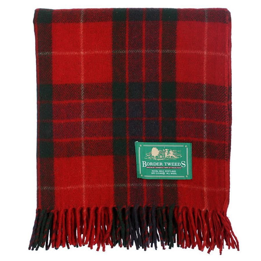 Wool Tartan Rug - Fraser Red