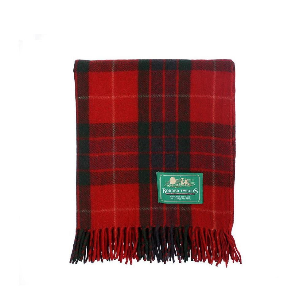 Wool Tartan Rug - Fraser Red