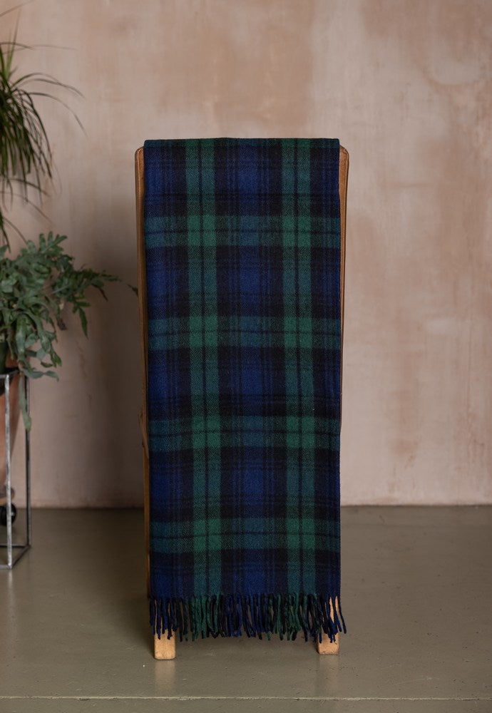 Wool Tartan Rug/ Throw - Black Watch