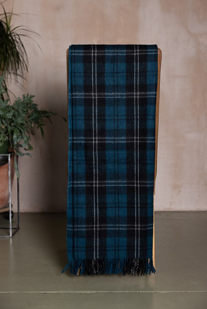 Wool Tartan Rug - Ramsay Blue