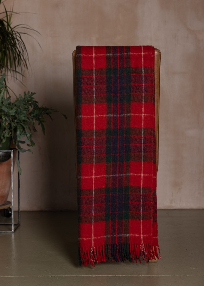 Wool Tartan Rug - Fraser Red