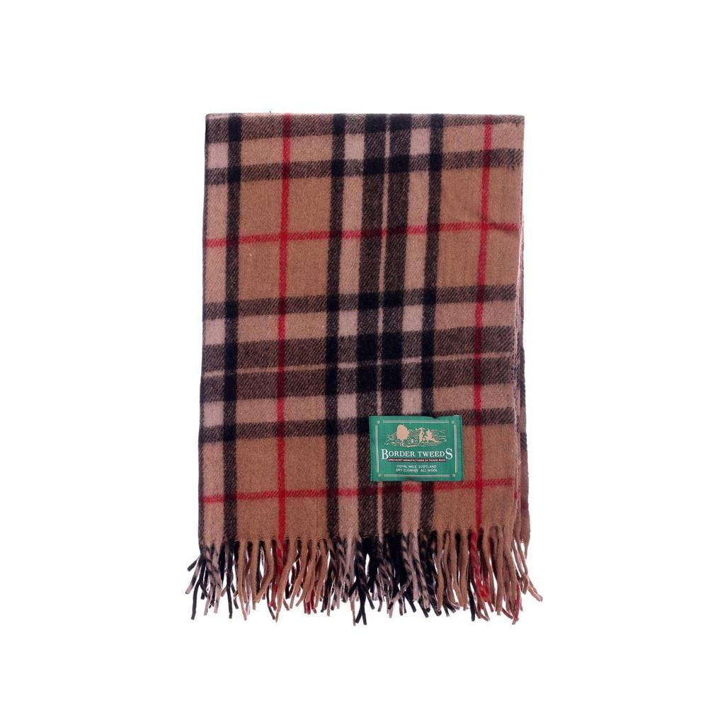 Wool Tartan Knee Rug - Camel Thomson